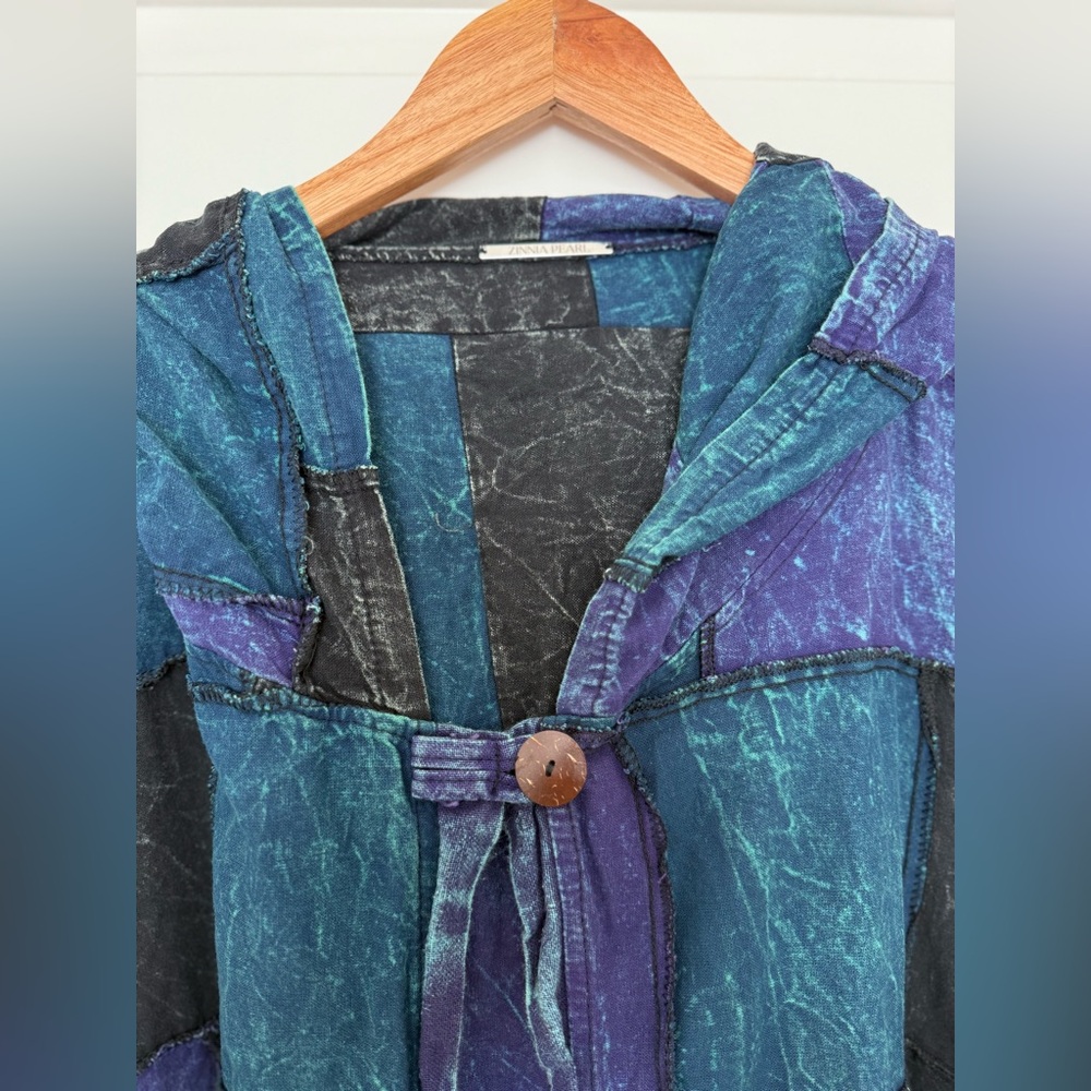 Boho Patchwork Kimono Duster Jacket Oversized Fes… - image 4